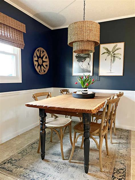 navy blue dining room walls.